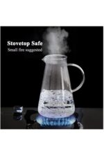 Lüx Metal Kapaklı Isıya Dayanıklı Borosilikat Cam Sürahi 1800ml - Görsel 2