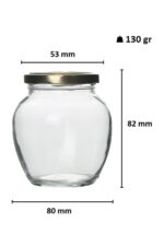 36 Adet 210 Ml Şeffaf Cam Yumurta Model Konserve Kavanozu Gold Metal Kapaklı - Görsel 3